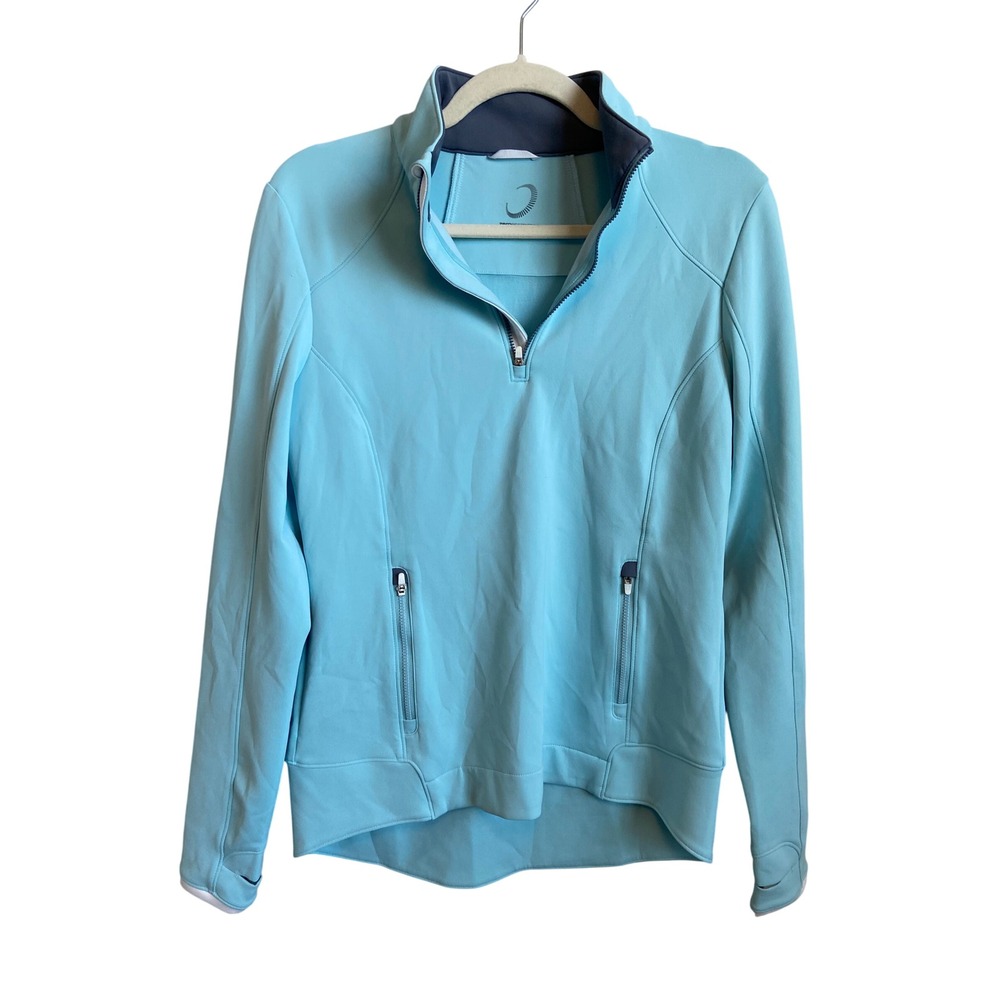 Zero Restriction Sofia Quarter Zip Pullover Light Blue Small